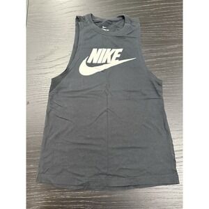 Nike Women's Size XS Basic Sleeveless Black Solid Polyester Round Neck Dri Fit